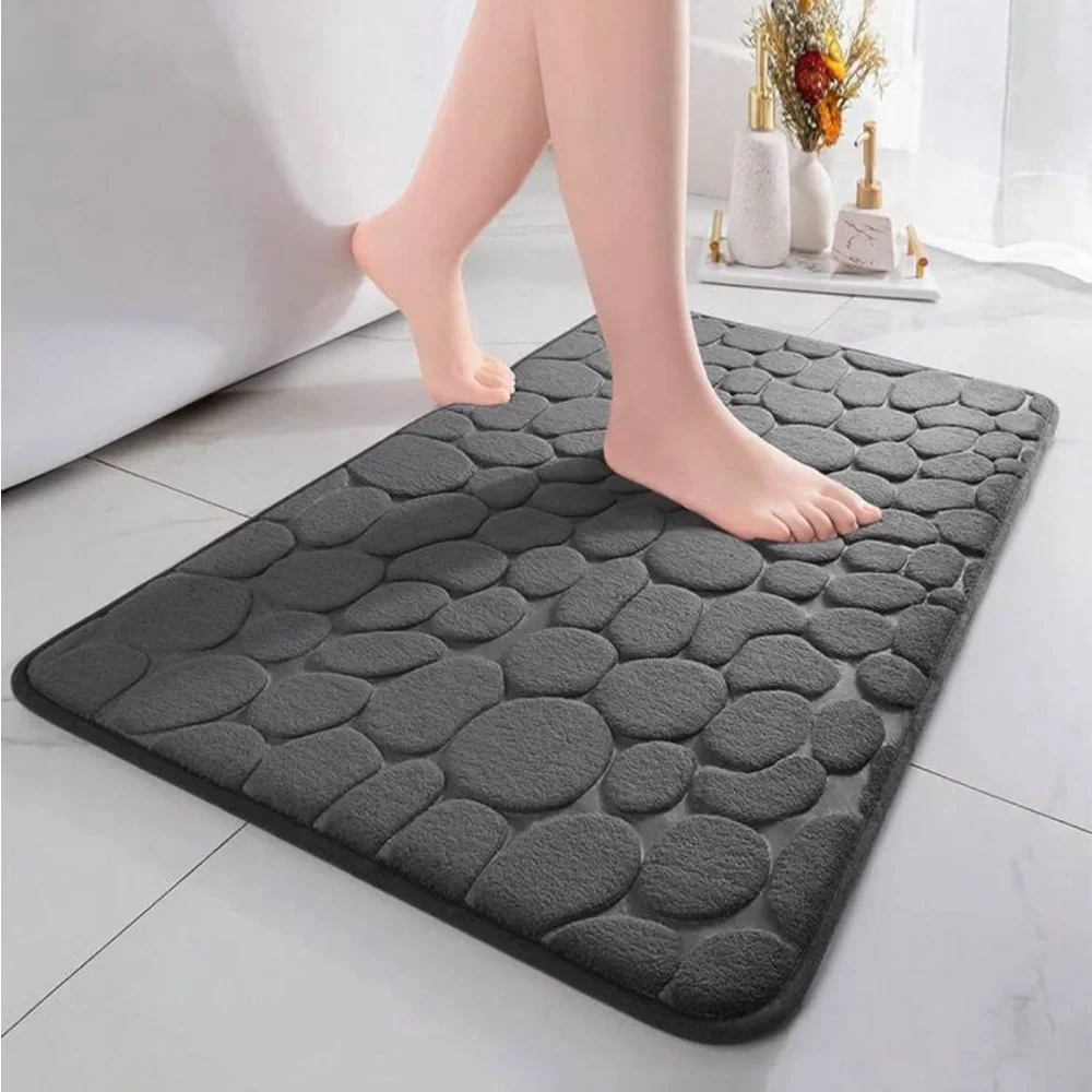 24”x16” Dark gray memory foam bath rug bathroom mat absorbent machine washable